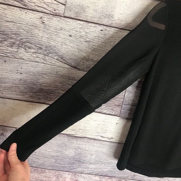 DKNY Girls Black Long Sleeve w/ Sheer arm Cutouts - Picture 2 of 6